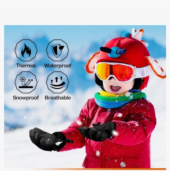 Waterproof gloves size small kids new with tags fits size 5-8 best - Picture 2 of 5